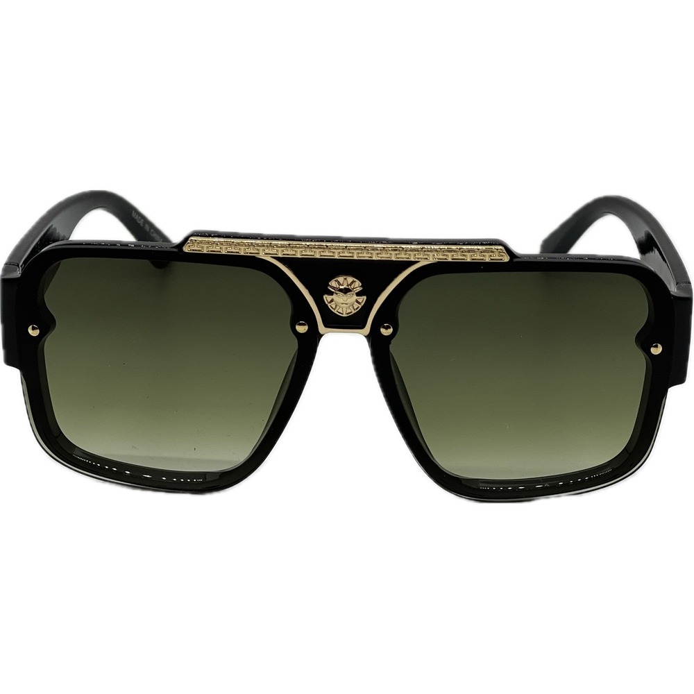 Square Aviator Sunglasses Accents Gold Women Black Frame Fashion Oversized Gafas - Picture 5 of 8